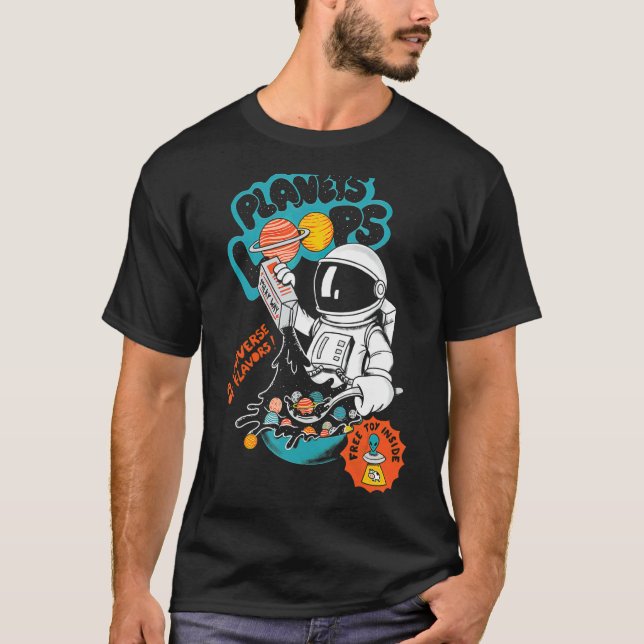 Planets Loops Solar System Space For Stem Toddlers T-Shirt (Front)