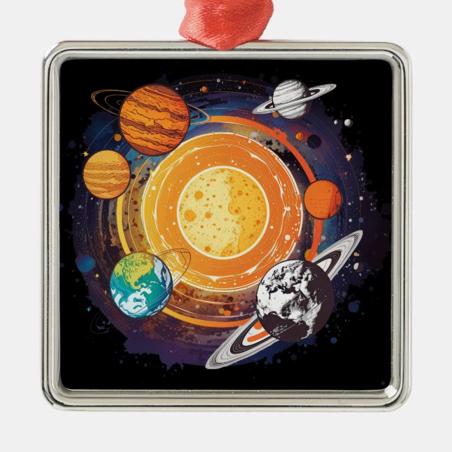 Planets Metal Tree Decoration (Front)