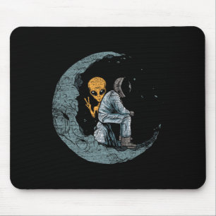 Planets Moon Spaceship Astronaut Mouse Pad