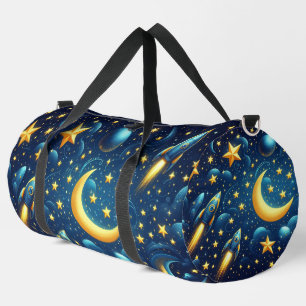 Planets, Moons, Stars and Rockets Space Duffle Bag
