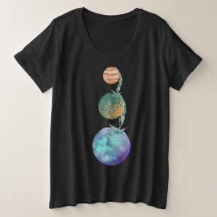 Planets of creation with cascades of water falling plus size T-Shirt