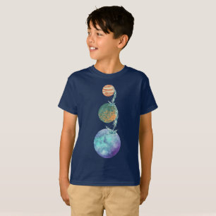 Planets of creation with cascades of water falling T-Shirt