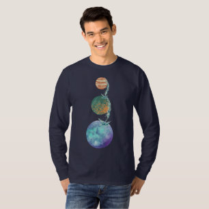 Planets of creation with cascades of water falling T-Shirt