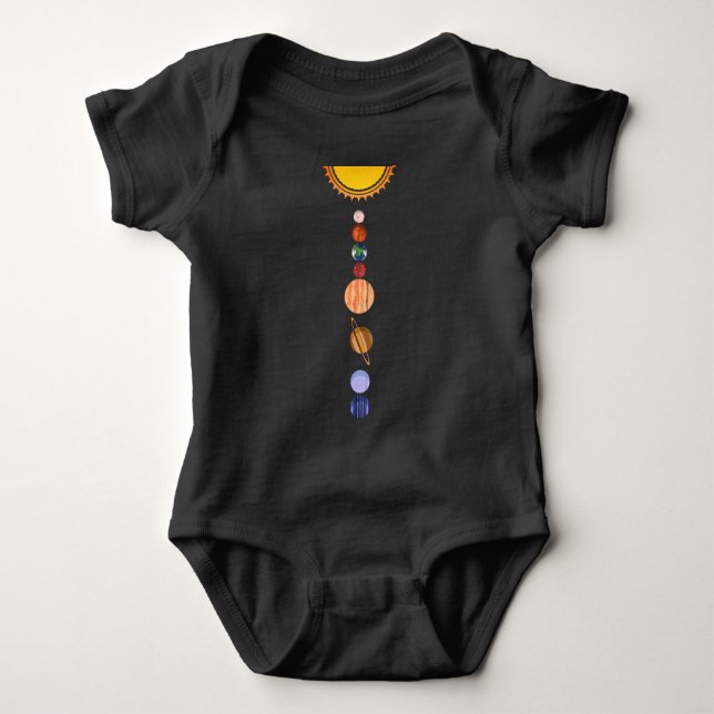 Planets of Solar System Baby Bodysuit (Front)