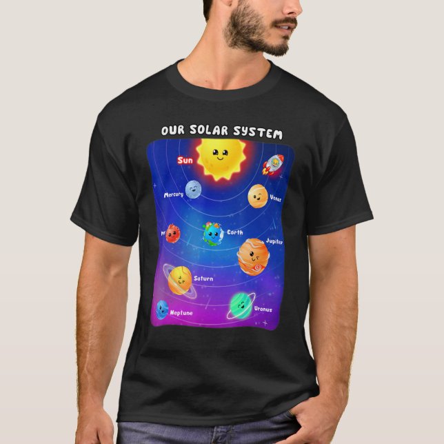 Planets of the Solar System Boys & Girls STEM Kids T-Shirt (Front)