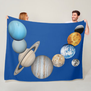 Planets of the solar system (Colour Changeable)  Fleece Blanket