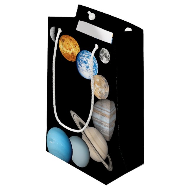 Planets of the solar system (Colour Changeable) Small Gift Bag (Front Angled)