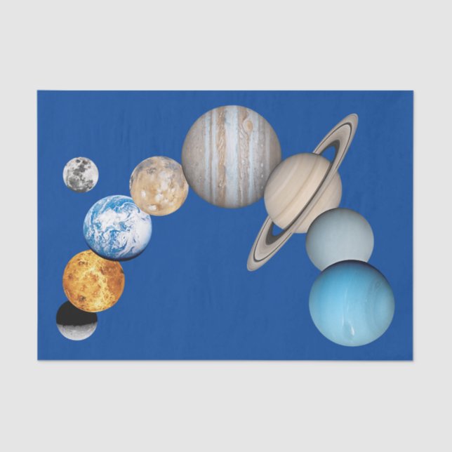 Planets of the solar system (Colour Changeable) Tissue Paper (Front)