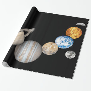 Planets of the solar system (Colour Changeable) Wrapping Paper