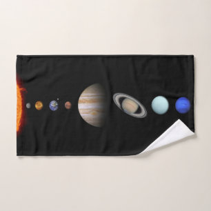 PLANETS OF THE SOLAR SYSTEM Custom Hand Towel