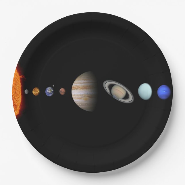 PLANETS OF THE SOLAR SYSTEM Custom Paper Plates (Front)