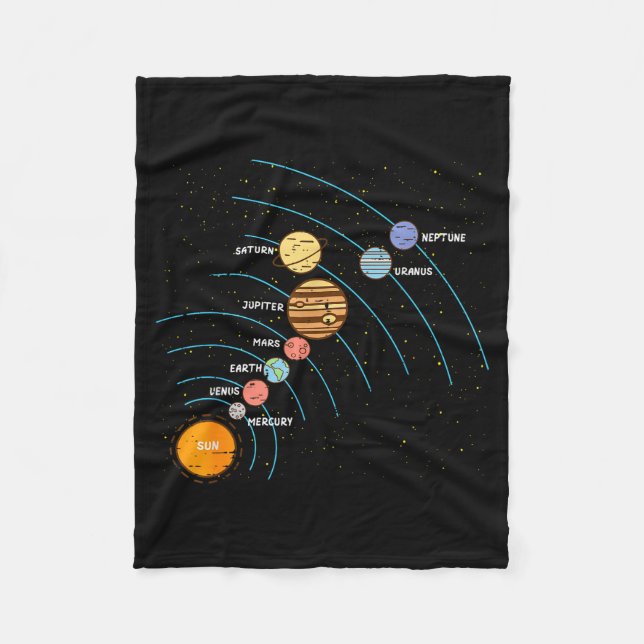 Planets Orbit Solar System Galaxy Science Women Ki Fleece Blanket (Front)
