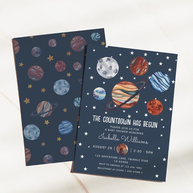 Planets Outer Space Boy Baby Shower Invitation (Creator Uploaded)