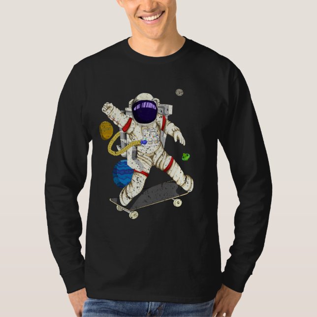 Planets Outer Space Cool Astronaut T-Shirt (Front)