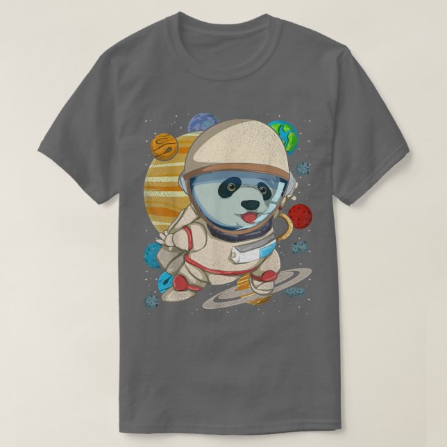 Planets Outer Space Science Cute Animal Astronaut  T-Shirt (Design Front)