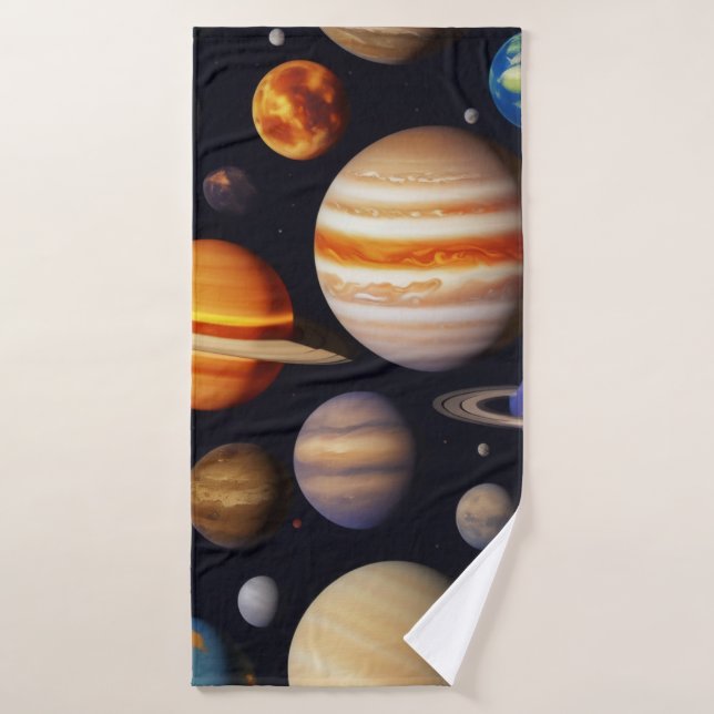 Planets Pattern Bath Towel (Bath Towel)