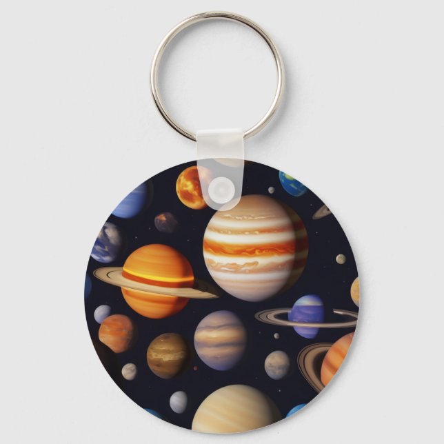 Planets Pattern Key Ring (Front)