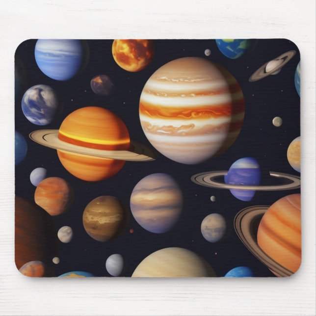 Planets Pattern Mouse Pad (Front)