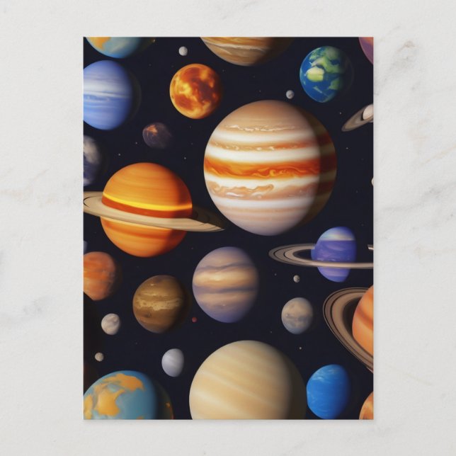 Planets Pattern Postcard (Front)
