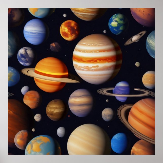 Planets Pattern Poster (Front)
