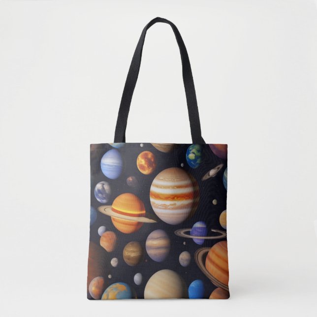 Planets Pattern Tote Bag (Front)