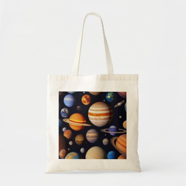 Planets Pattern Tote Bag (Front)