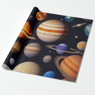 Planets Pattern Wrapping Paper