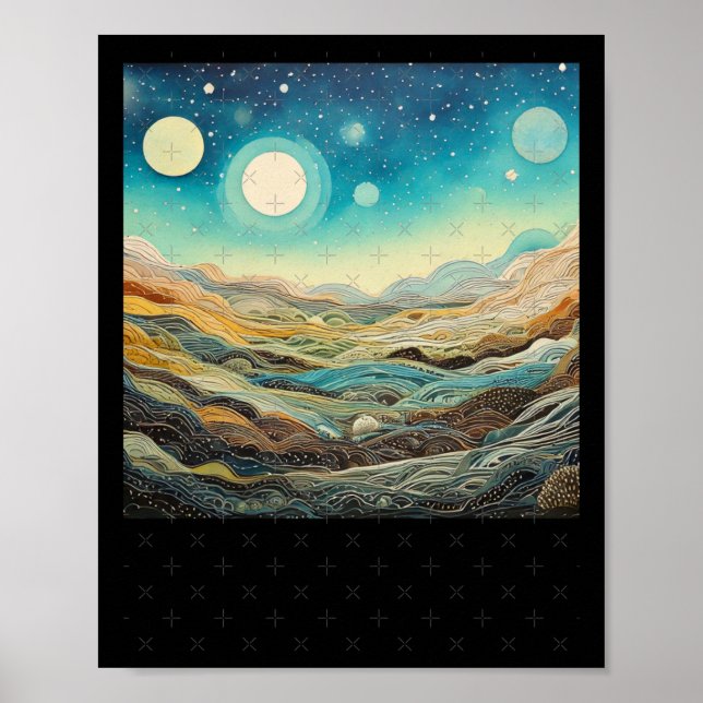 Planets Psychedelic Landscapes Sublime Nature Stic Poster (Front)
