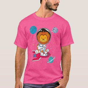 Planets Rocket Cute Africa Animal Scientist Lion A T-Shirt