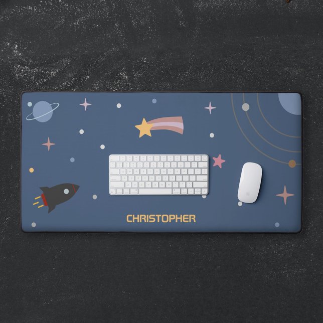 Planets & Rocket, Outer Space Desk Mat (Planets & Rocket, Outer Space Desk Mat)