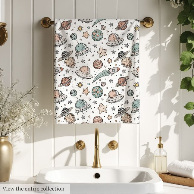 Planets & Rockets Towel Boy Birthday Gift Idea (Planets & Rockets Towel Boy Birthday Gift Idea)