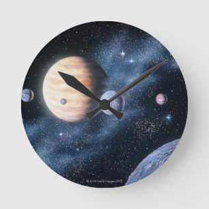Planets Round Clock