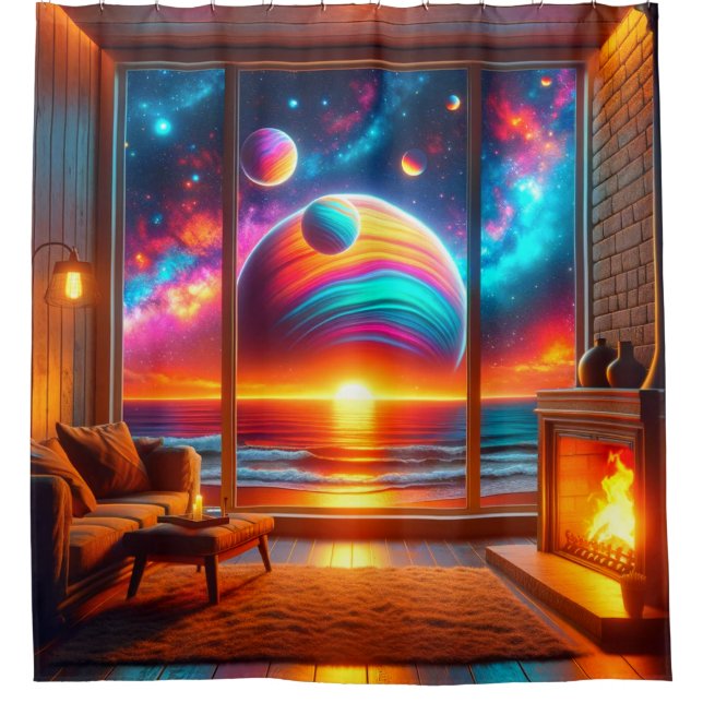 Planets Shower Curtain (Front)