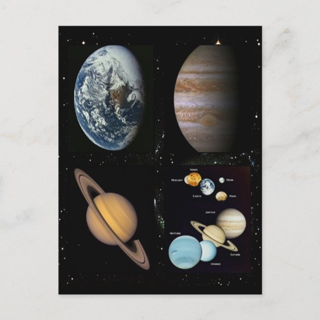 Planets solar system collage postcard (Front)