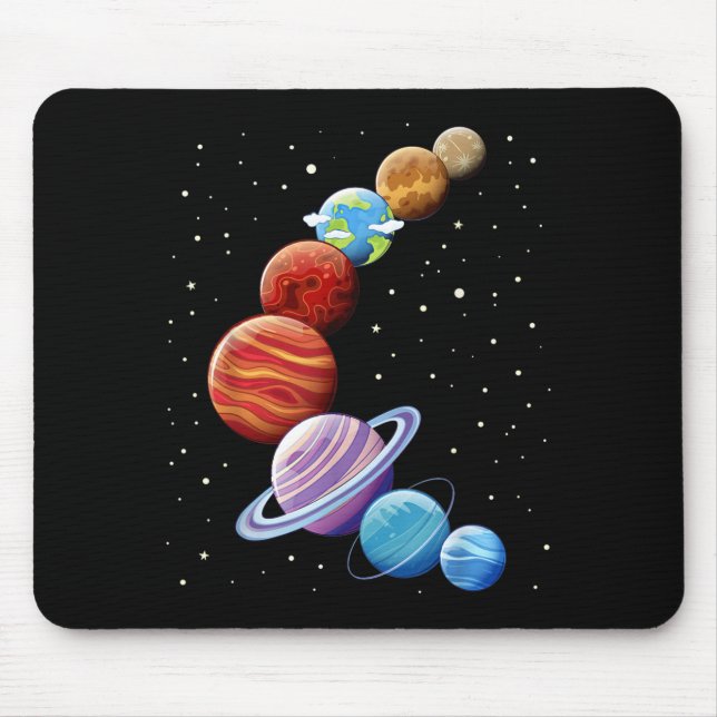 Planets Space Galaxy Solar System Men Women Kids 1 Mouse Pad (Front)