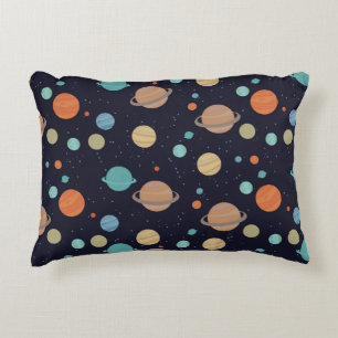 Planets, stars, galaxy decorative cushion