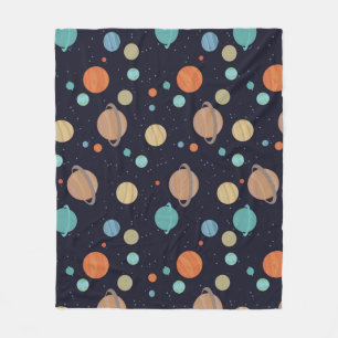 Planets, stars, galaxy fleece blanket