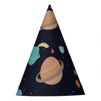Planets, stars, galaxy party hat