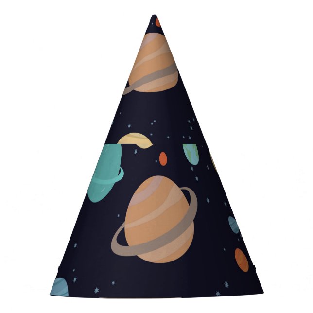 Planets, stars, galaxy party hat (Front)