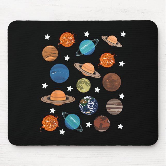Planets Stars Moon Solar System Costume Halloween  Mouse Pad (Front)
