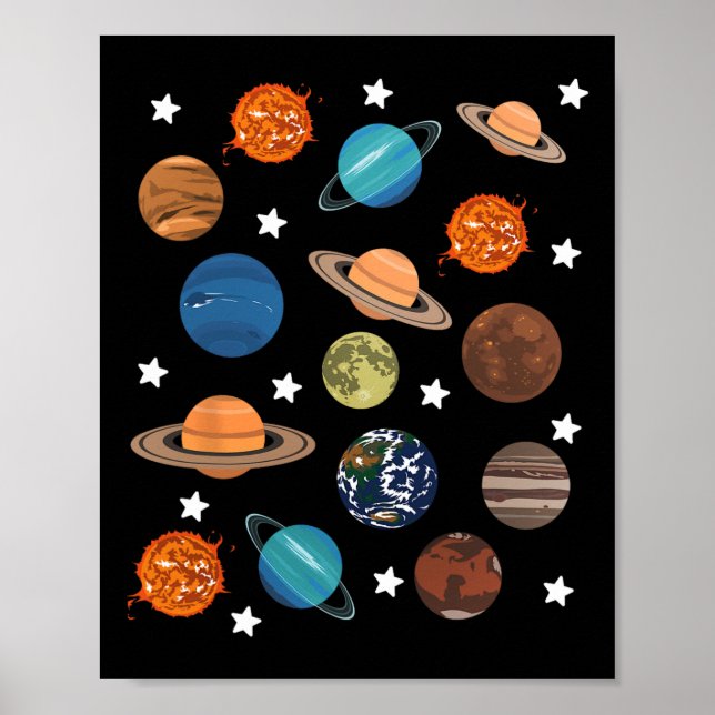 Planets Stars Moon Solar System Costume Halloween  Poster (Front)