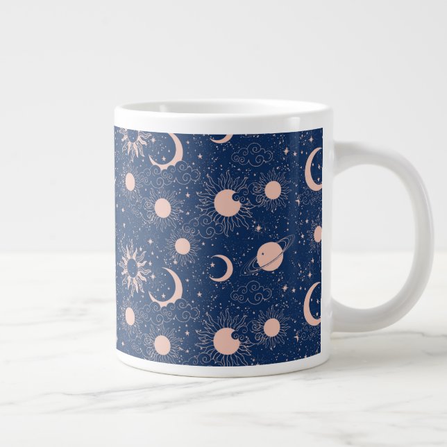 Planets & Stars Pattern Large Coffee Mug (Right)