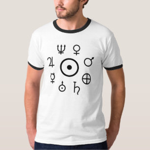 Planets Symbols Circle Around Sun (minus Pluto) T-Shirt