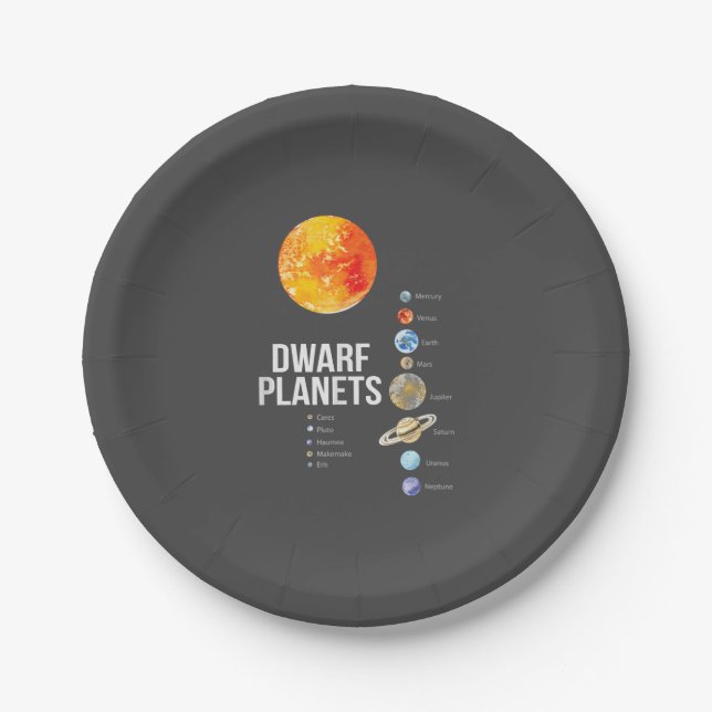 Planets T-Shirt Solar System Paper Plate (Front)
