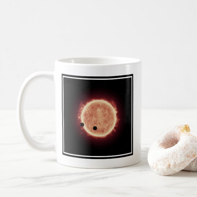 Planets Transiting Red Dwarf Star In Trappist-1 Coffee Mug (With Donut)