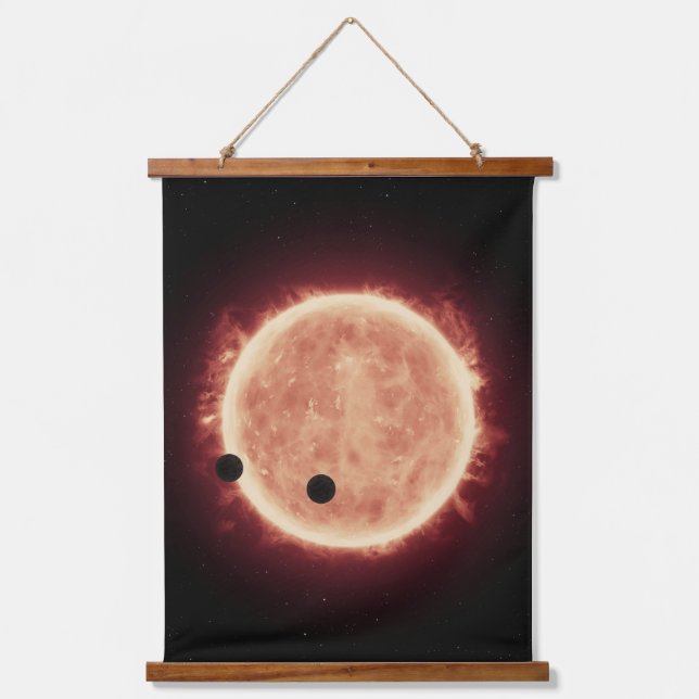Planets Transiting Red Dwarf Star In Trappist-1 Hanging Tapestry (Front)