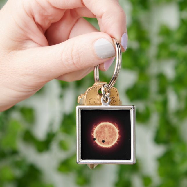 Planets Transiting Red Dwarf Star In Trappist-1 Key Ring (Hand)