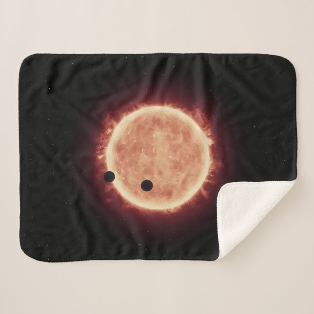 Planets Transiting Red Dwarf Star In Trappist-1 Sherpa Blanket (Front (Horizontal))