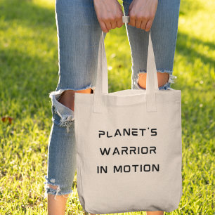 Planet's Warrior in Motion Eco-Friendly Activism Tote Bag