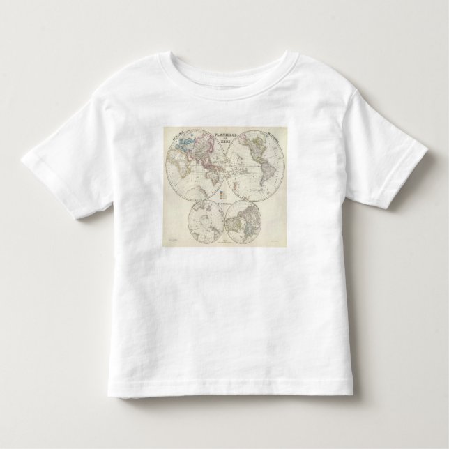 Planiglob der Erde Atlas Map Toddler T-Shirt (Front)